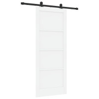 Produktbild för Skjutdörr ORKDAL Vit 83 x 202 cm Massiv furu