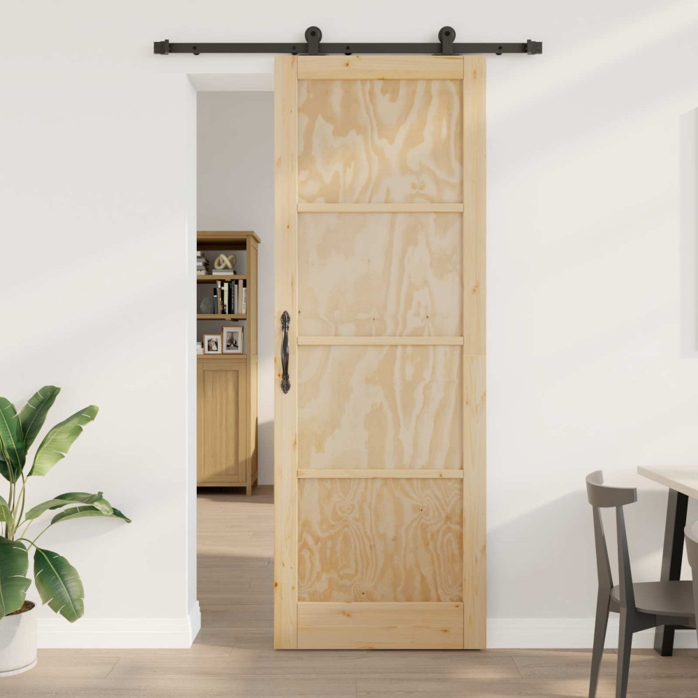 Produktbild för Skjutdörr ORKDAL Naturlig 83 x 232 cm Massiv furu