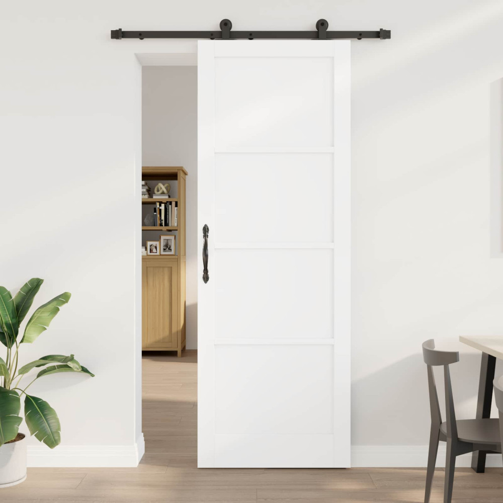 Produktbild för Skjutdörr ORKDAL Vit 83 x 232 cm Massiv furu