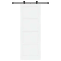 Produktbild för Skjutdörr ORKDAL Vit 83 x 232 cm Massiv furu