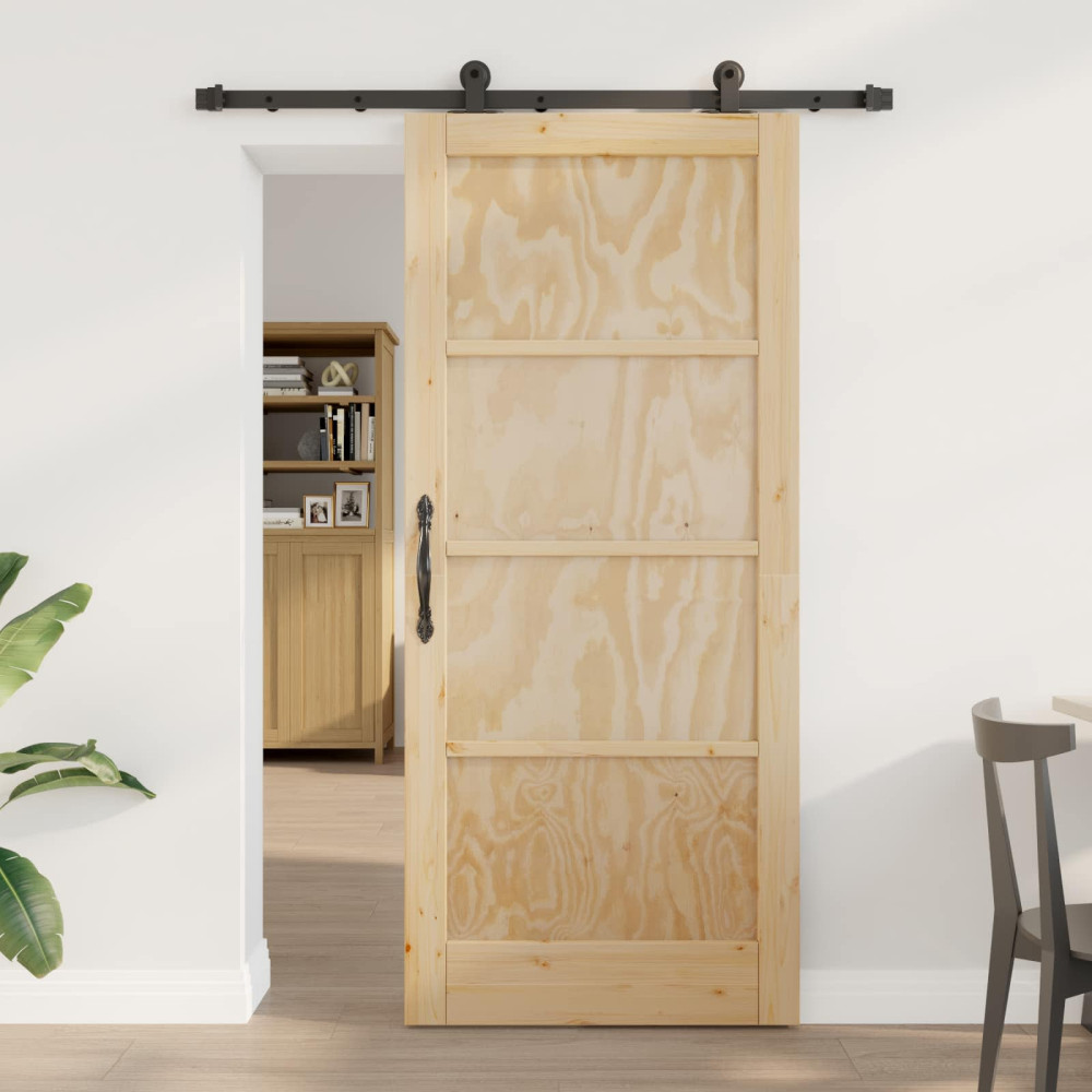 Produktbild för Skjutdörr ORKDAL Naturlig 86 x 198,5 cm Massiv furu