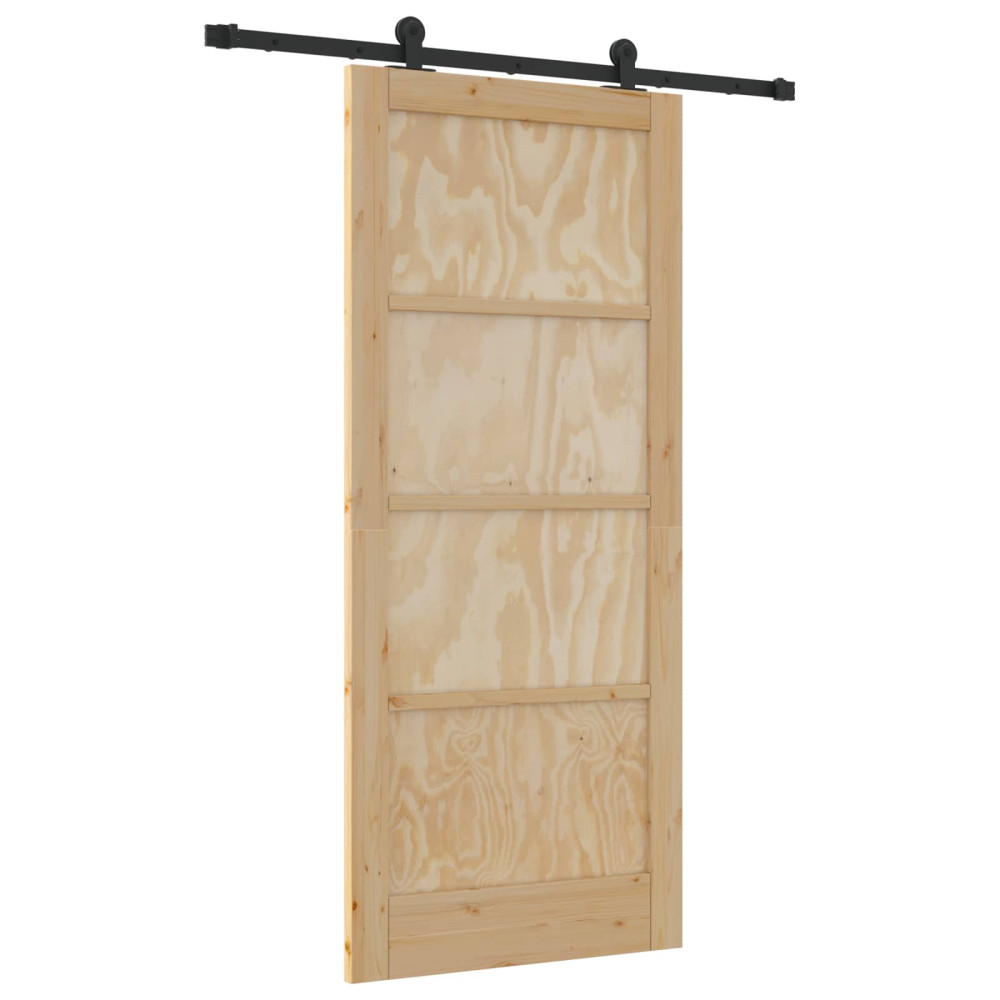 Produktbild för Skjutdörr ORKDAL Naturlig 86 x 198,5 cm Massiv furu
