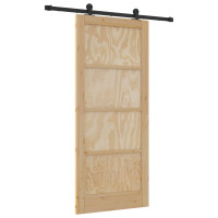 Produktbild för Skjutdörr ORKDAL Naturlig 86 x 198,5 cm Massiv furu
