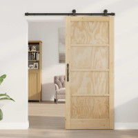 Produktbild för Skjutdörr ORKDAL Naturlig 86 x 198,5 cm Massiv furu