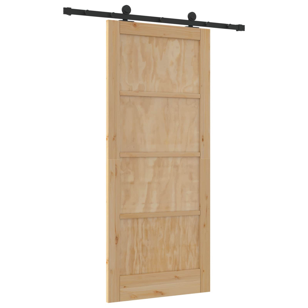Produktbild för Skjutdörr ORKDAL Naturlig 86 x 198,5 cm Massiv furu