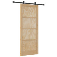 Produktbild för Skjutdörr ORKDAL Naturlig 86 x 211 cm Massiv furu