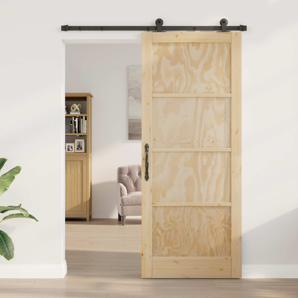 Produktbild för Skjutdörr ORKDAL Naturlig 86 x 211 cm Massiv furu