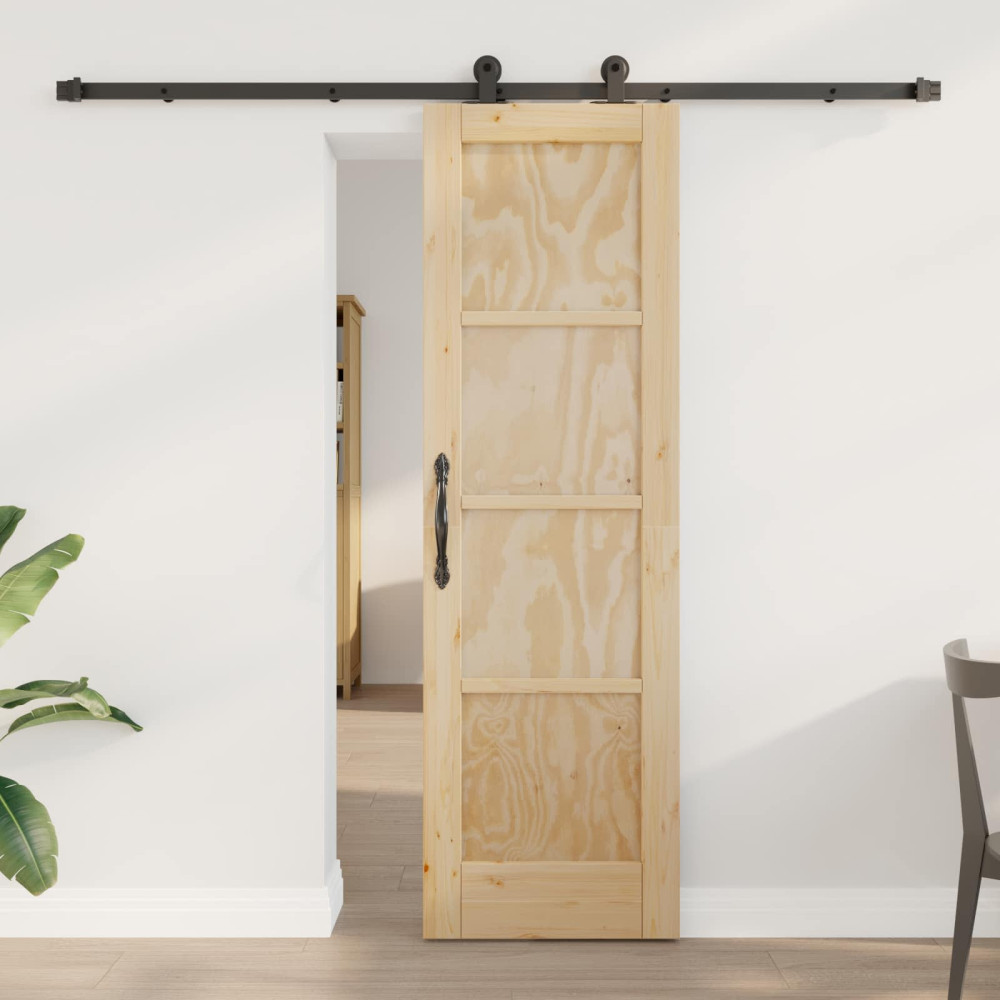 Produktbild för Skjutdörr ORKDAL Naturlig 61 x 198,5 cm Massiv furu