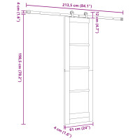 Produktbild för Skjutdörr ORKDAL Naturlig 61 x 198,5 cm Massiv furu