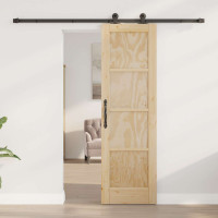 Produktbild för Skjutdörr ORKDAL Naturlig 61 x 198,5 cm Massiv furu