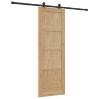 Produktbild för Skjutdörr ORKDAL Naturlig 73,5 x 211 cm Massiv furu