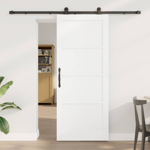 vidaXL Skjutdörr ORKDAL Vit 83 x 202 cm Massiv furu