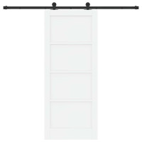 Produktbild för Skjutdörr ORKDAL Vit 83 x 202 cm Massiv furu