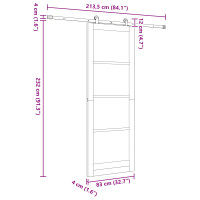 Produktbild för Skjutdörr ORKDAL Naturlig 83 x 232 cm Massiv furu