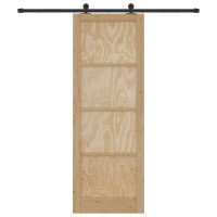 Produktbild för Skjutdörr ORKDAL Naturlig 83 x 232 cm Massiv furu