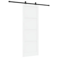 Produktbild för Skjutdörr ORKDAL Vit 83 x 232 cm Massiv furu