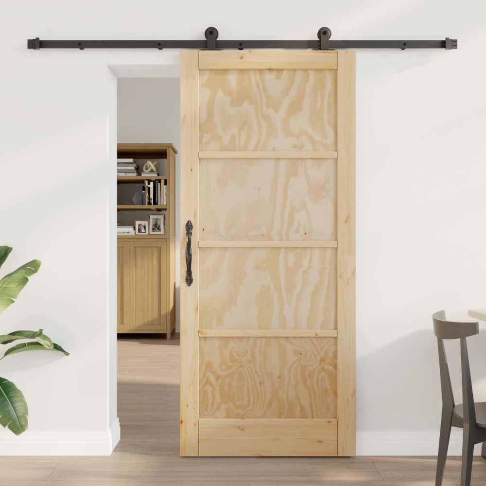 Produktbild för Skjutdörr ORKDAL Naturlig 86 x 198,5 cm Massiv furu