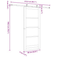 Produktbild för Skjutdörr ORKDAL Naturlig 86 x 198,5 cm Massiv furu