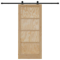 Produktbild för Skjutdörr ORKDAL Naturlig 86 x 198,5 cm Massiv furu