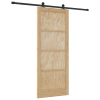 Produktbild för Skjutdörr ORKDAL Naturlig 86 x 211 cm Massiv furu