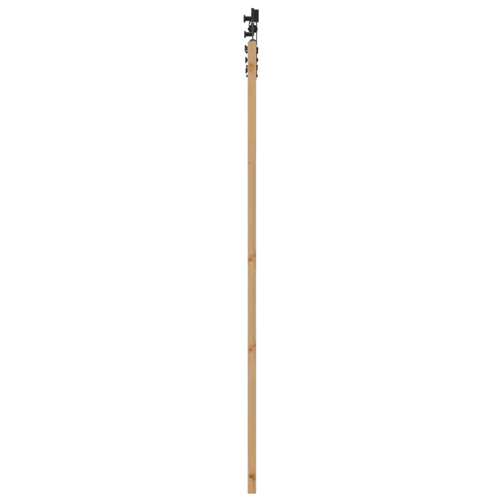 Produktbild för Skjutdörr Naturlig och svart 86 x 198,5 cm Massiv furu