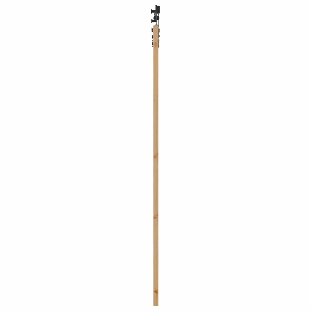 Produktbild för Skjutdörr Naturlig och svart 86 x 211 cm Massiv furu