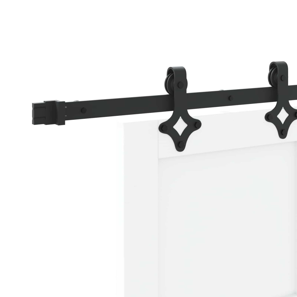 Produktbild för Skjutdörr Vit och svart 83 x 202 cm Massiv furu