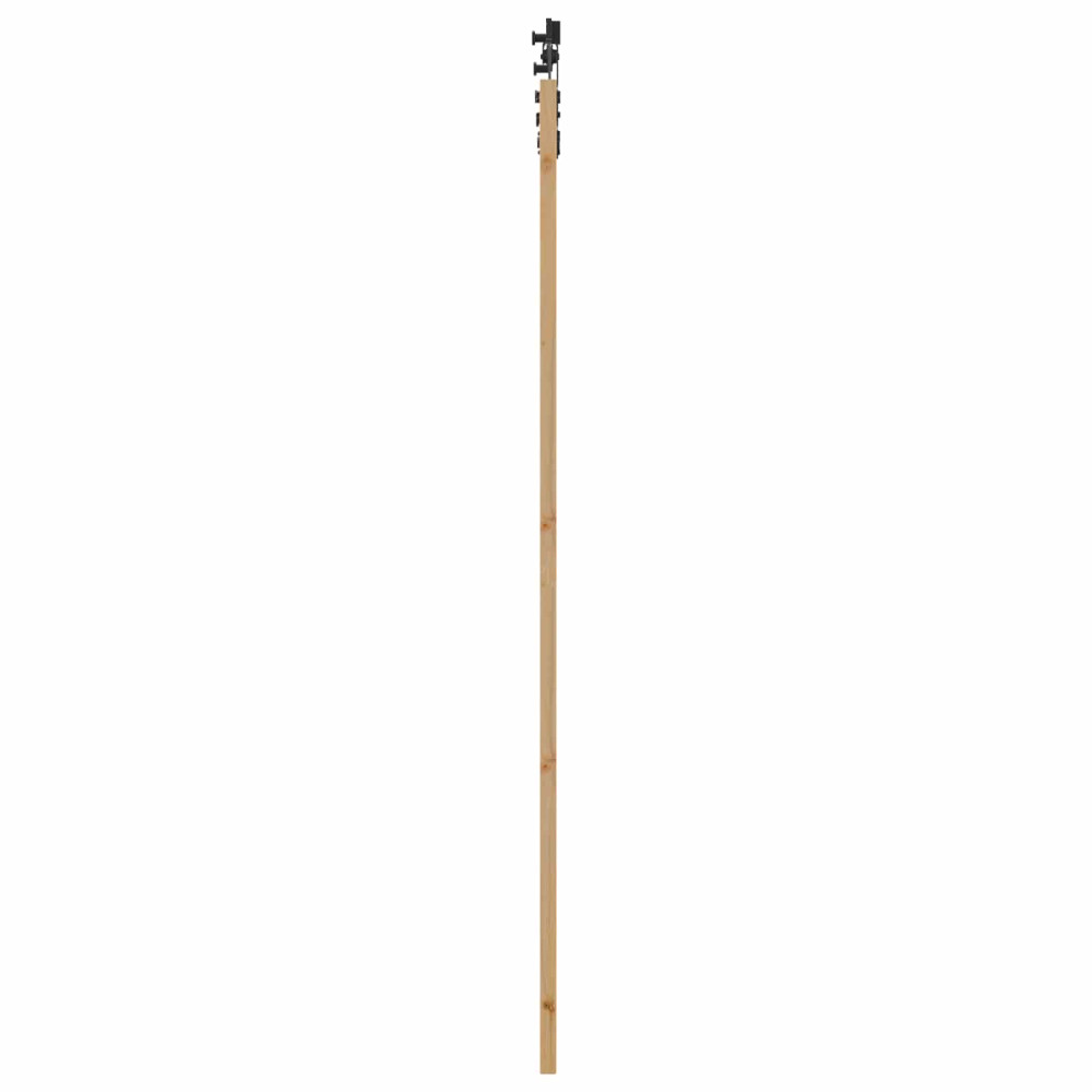 Produktbild för Skjutdörr Naturlig och svart 83 x 232 cm Massiv furu
