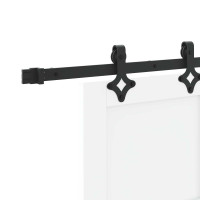 Produktbild för Skjutdörr Vit och svart 83 x 232 cm Massiv furu