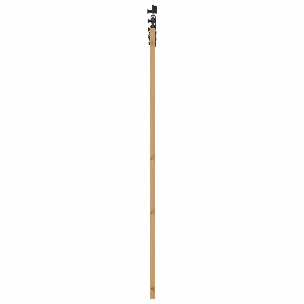 Produktbild för Skjutdörr Naturlig och svart 86 x 198,5 cm Massiv furu