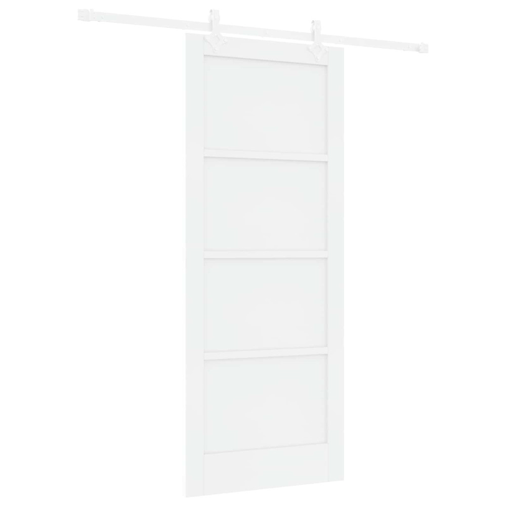 Produktbild för Skjutdörr Vit 83 x 202 cm Massiv furu