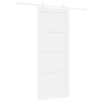 Produktbild för Skjutdörr Vit 83 x 202 cm Massiv furu