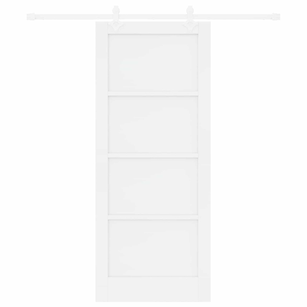 Produktbild för Skjutdörr Vit 83 x 202 cm Massiv furu