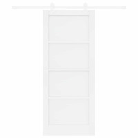 Produktbild för Skjutdörr Vit 83 x 202 cm Massiv furu