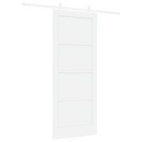 Produktbild för Skjutdörr Vit 83 x 202 cm Massiv furu