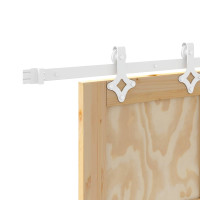 Produktbild för Skjutdörr Naturlig och vit 83 x 232 cm Massiv furu