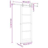 Produktbild för Skjutdörr Vit 83 x 232 cm Massiv furu