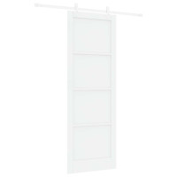 Produktbild för Skjutdörr Vit 83 x 232 cm Massiv furu
