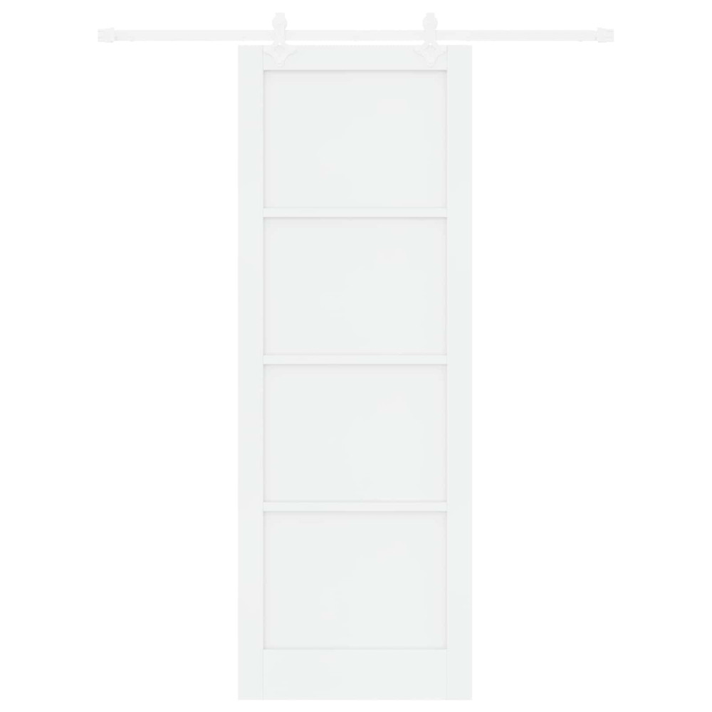 Produktbild för Skjutdörr Vit 83 x 232 cm Massiv furu