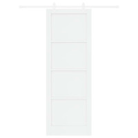 Produktbild för Skjutdörr Vit 83 x 232 cm Massiv furu