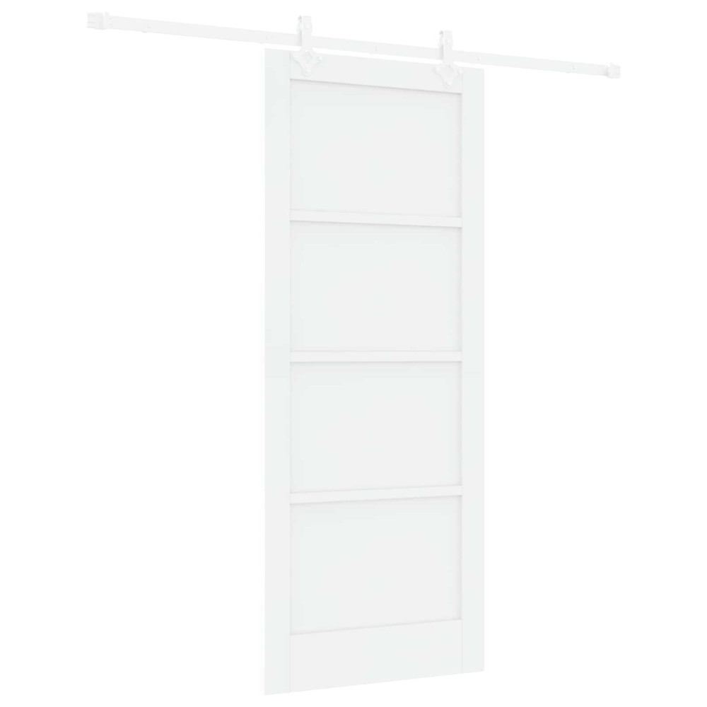 Produktbild för Skjutdörr Vit 83 x 202 cm Massiv furu
