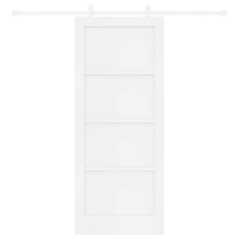 Produktbild för Skjutdörr Vit 83 x 202 cm Massiv furu