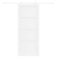 Produktbild för Skjutdörr Vit 83 x 202 cm Massiv furu