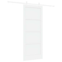 Produktbild för Skjutdörr Vit 83 x 202 cm Massiv furu
