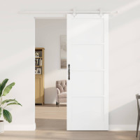 Produktbild för Skjutdörr Vit 83 x 232 cm Massiv furu