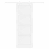 Produktbild för Skjutdörr Vit 83 x 232 cm Massiv furu