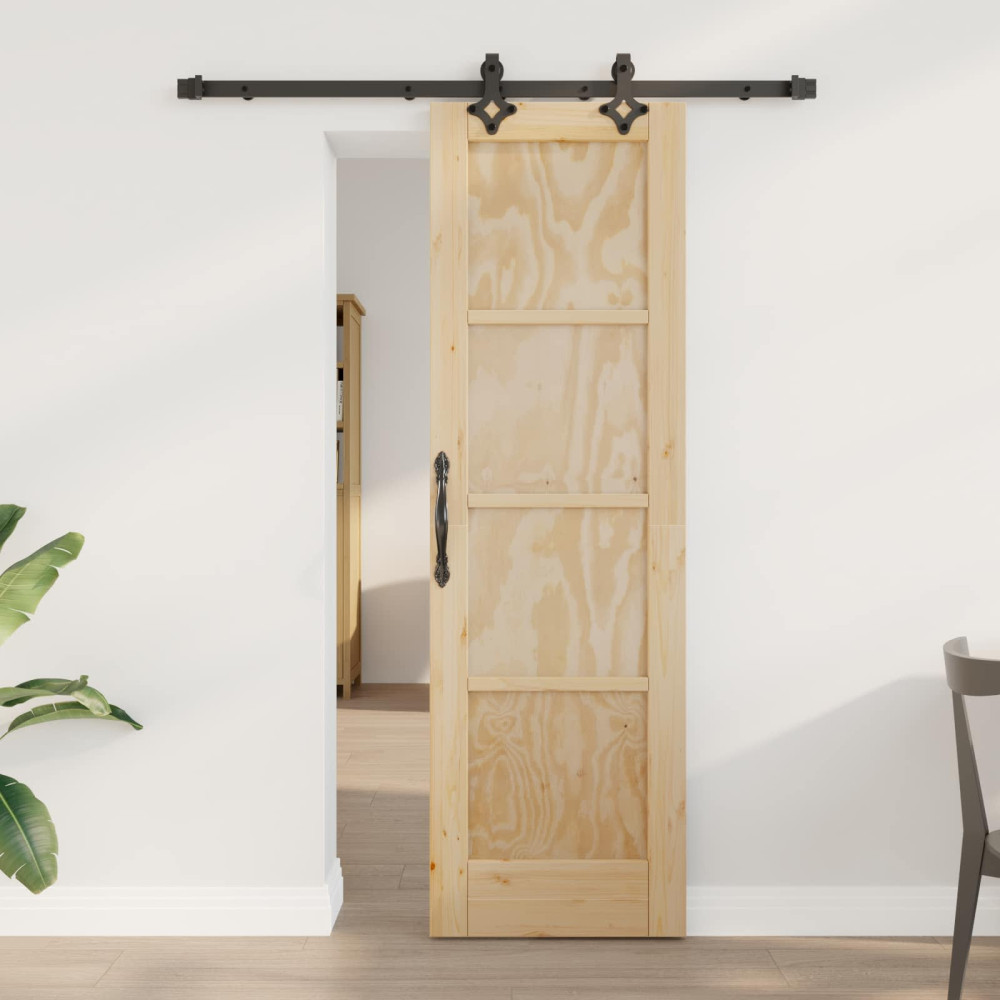 Produktbild för Skjutdörr ORKDAL Naturlig 61 x 198,5 cm Massiv furu