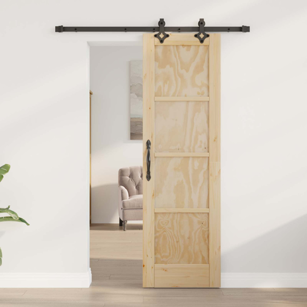 Produktbild för Skjutdörr ORKDAL Naturlig 61 x 198,5 cm Massiv furu