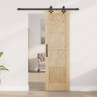 Produktbild för Skjutdörr ORKDAL Naturlig 61 x 198,5 cm Massiv furu
