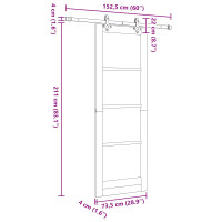 Produktbild för Skjutdörr ORKDAL Naturlig 73,5 x 211 cm Massiv furu